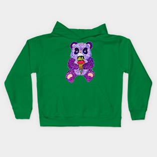 Purple Panda with Ice Cream Cone Kids Hoodie